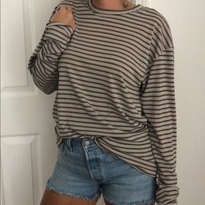 Oversized Striped Long Sleeve Pullover